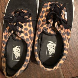 Cheetah print lace up vans